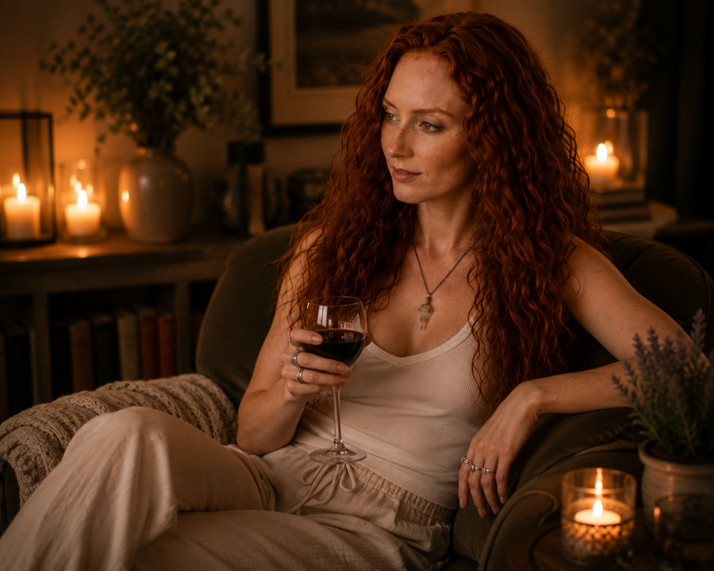 Angelica's avatar by candlelight in an intimate editorial portrait
