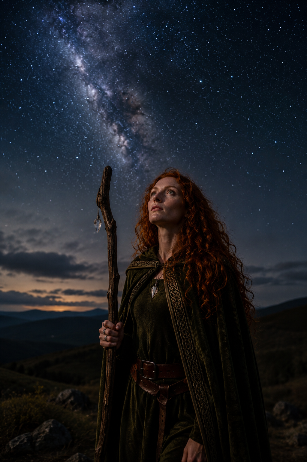 Angelica's avatar gazing up at the stars in a quiet night portrait