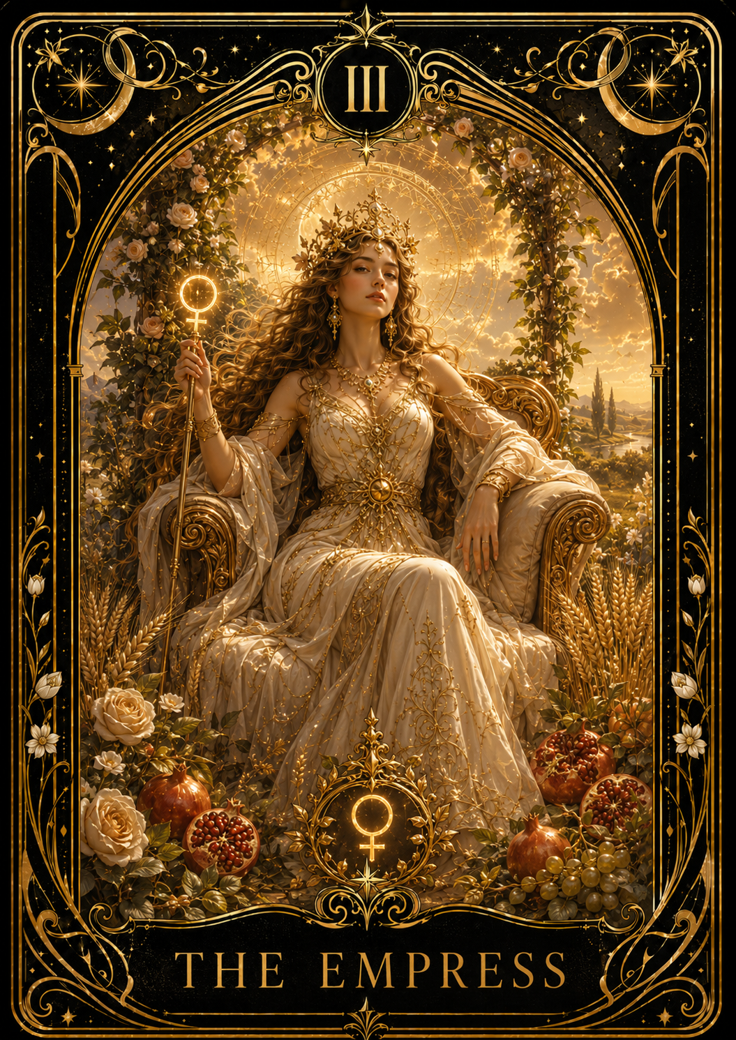 Tarot card artwork for The Empress
